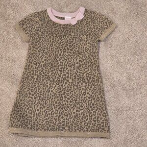 Okie Dokie Toddler Cheetah Print Sweater Dress | 2T